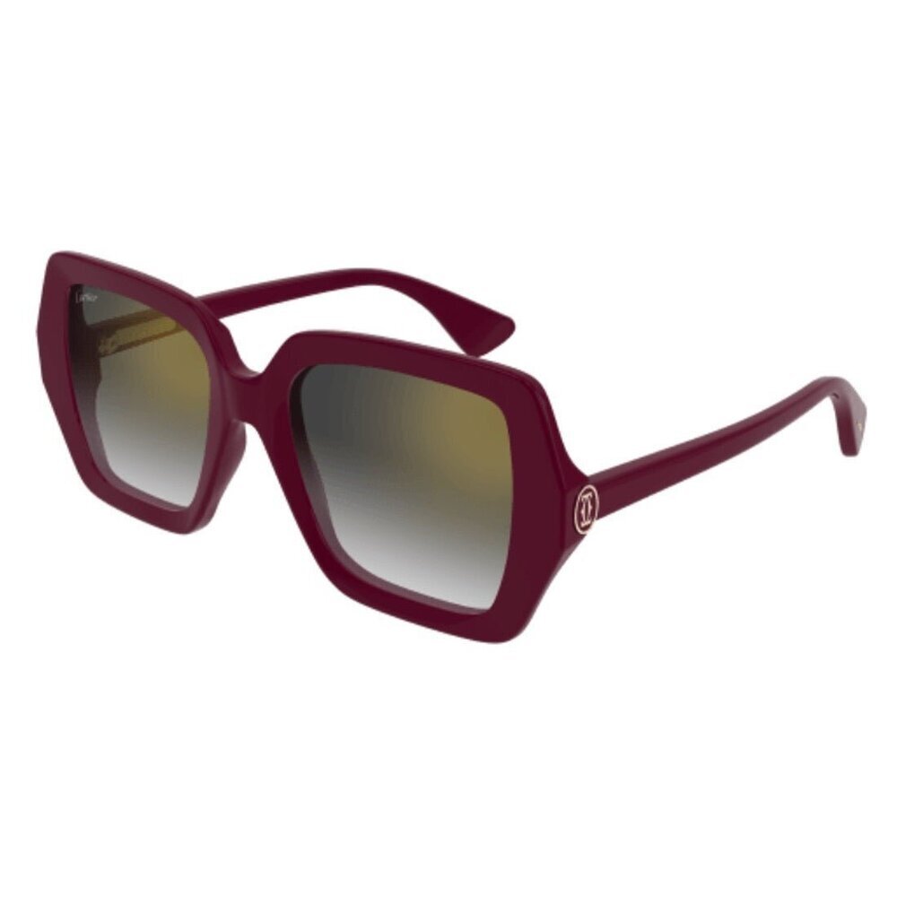 Cartier CT0507S-003 Sunglasses Burgundy Acetate Square